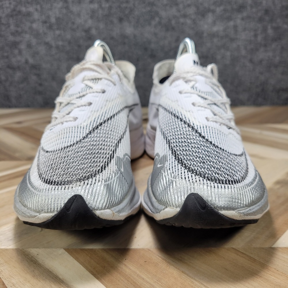 Nike ZoomX Vaporfly Next% Women's 6.5 White Silver Running Trainer cu4123-100 - Picture 4 of 13